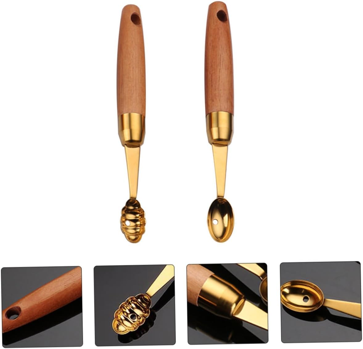 2pcs Stainless Steel Watermelon Scoops Set Fruit Ball Spoon Digging Melon Spoon for Kitchen and Restaurant Use
