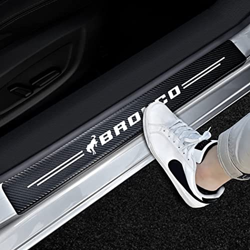 Sdshsm For Ford Bronco Car Door Sill Guards Carbon Fiber Leather Auto Door Entry Guard Sticker Black Door Edge Protector #TOP2