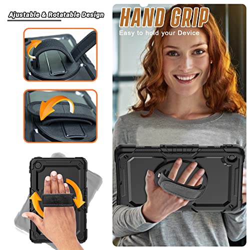 Herize Case For Lenovo Tab M10 Plus 3Rd Gen 10.6 Inch 2022 | Tb125Fu/Tb128Fu/Tb128Xu Case With Screen Protector Pen Holder | 3 Layer Shockproof Rugged Durable Rubber Protective Case W/ Shoulder Strap #TOP3