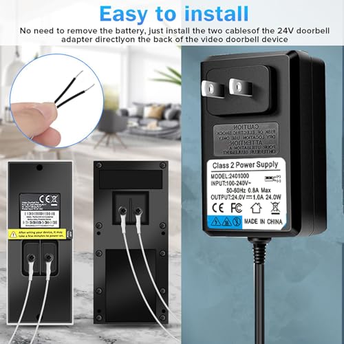 Transformateur de sonnette 24V AC vers DC avec cordon de 5m pour Ring Pro et LED - 2