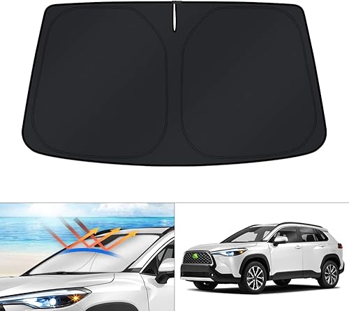 Miniatura 1 de KUST Parasol para parabrisas para Toyota Corolla Cross 2022 2023 2024 (no para Corolla), protector de visera solar, plegable, bloquea los rayos UV y