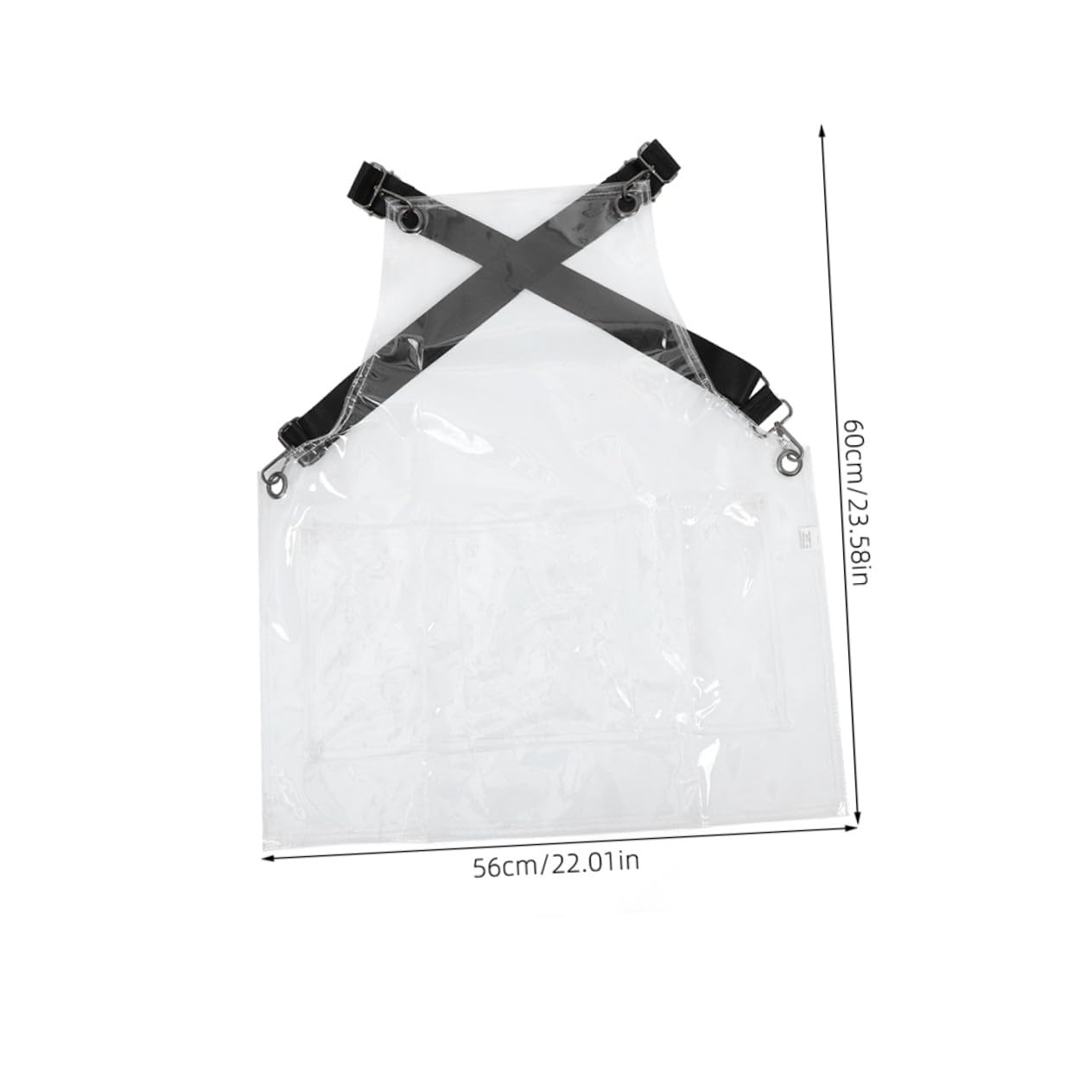 Mipcase Delantal de Peluquería Transparente Tpu con Bolsillos | Ajuste en Cuello, Cobertura Completa y Diseño Holgado, Uso para Barbería y Estudios, Pensado para Mujeres