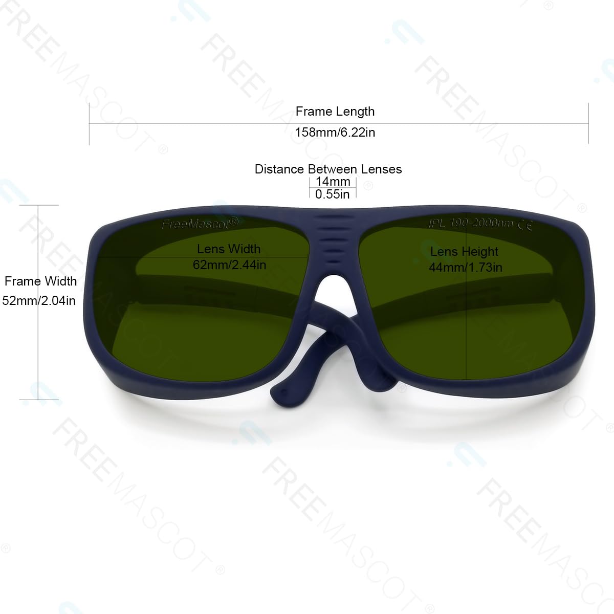 FREEMASCOT 190-2000nm gafas IPL para depilación láser y operador de cosmetología láser protección ocular