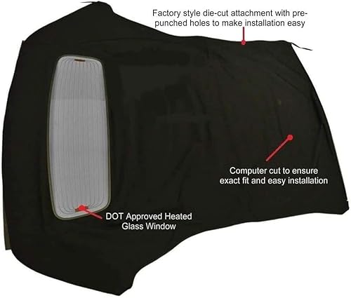 Miniatura 6 de Techo convertible completo, de estilo de fábrica, para Ford Mustang (2005-2014), con ventanas de vidrio térmico, de lona vinílica, Camel