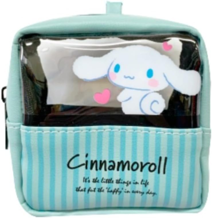 畑山商事(Hatakeyamashoji) Hatayama Shoji 34201676 Mini Pouch with Clear Window, Cinnamoroll, H 3.9 x W 3.9 x D 2.0 inches (10 x 10 x 5 cm)