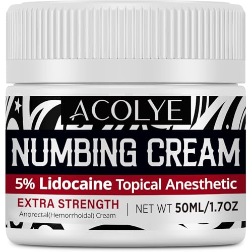 Acolye Numbing Cream Extra Strength: 5% Lidocaine Maximum Strength Numbing Cream with Menthol Arnica