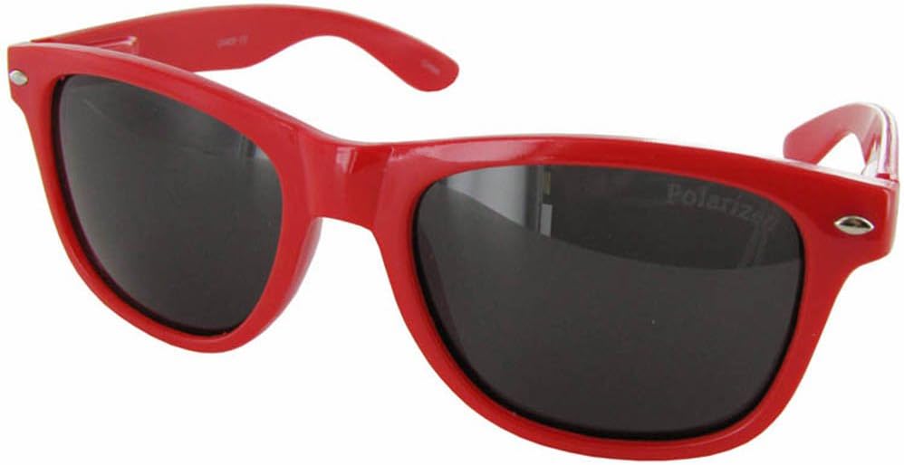 Polarized Eyewear Shiny Style Sunglasses, Red / Grey