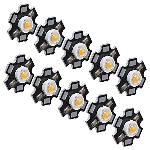 TIKATARER Faretto da Soffitto Ultra Luminoso Fai-da-te, Lampada da Tavolo con Chip LED da 10 Pezzi, Luce con Substrato in Alluminio Metallico con Luce Calda 3W, Ideale per l'illuminazione Notturna