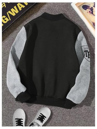 SOLY HUX Boy's Letter Graphic Varsity Jacket Color Block Long Sleeve Fall Jacket Streetwear Outerwear2