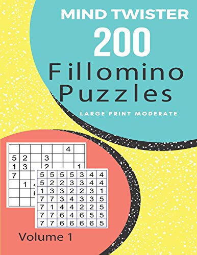 Mind Twister - 200 Fillomino Puzzles - Large Print Moderate Volume 1