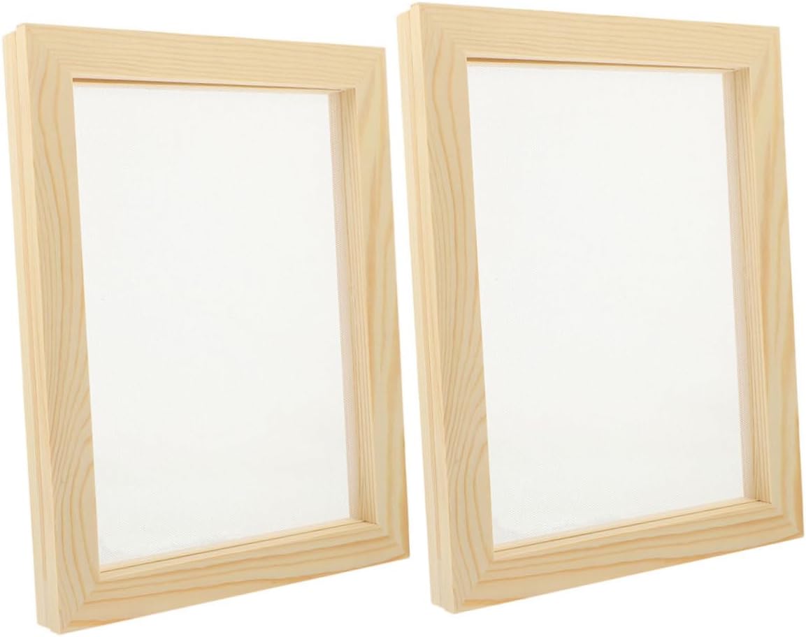 STOBOK 2pcs Wooden Paper Making Frame Paper Screen Kit Handmade Supplies for Boys and Girls