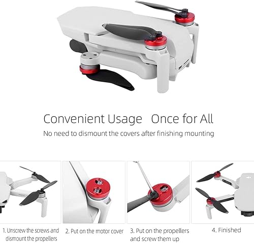 Miniatura 3 de 4 tapas de motor de aluminio para DJI Mini 3ProMiniMini 2SE accesorios para drones - Soporte protector contra polvo y arañazos