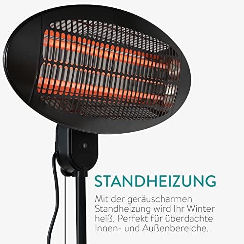 Navaris Baby Heizstrahler Wärmelampe mit Standfuß - 3 Stufen Wickeltisch Wärme Lampe mit Stand - Abschaltautomatik höhenverstellbar in Schwarz – Bild 5