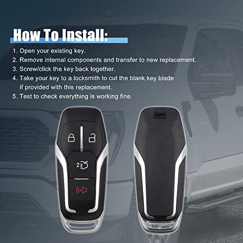 Coque de clé Ford Explorer 2016-2017 M3N-A2C31243800 X AUTOHAUX 4 boutons