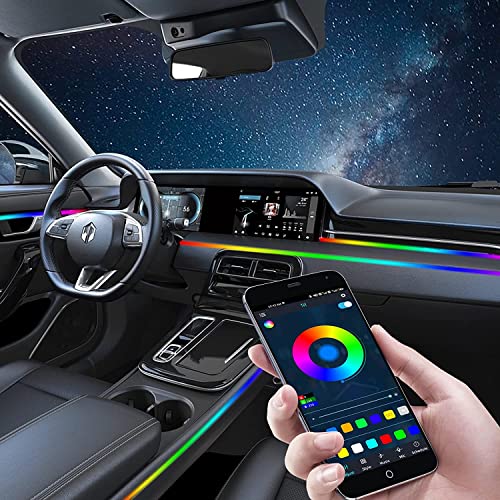 Luz LED multicolor para coche acrílica 6 en 1 con control de música