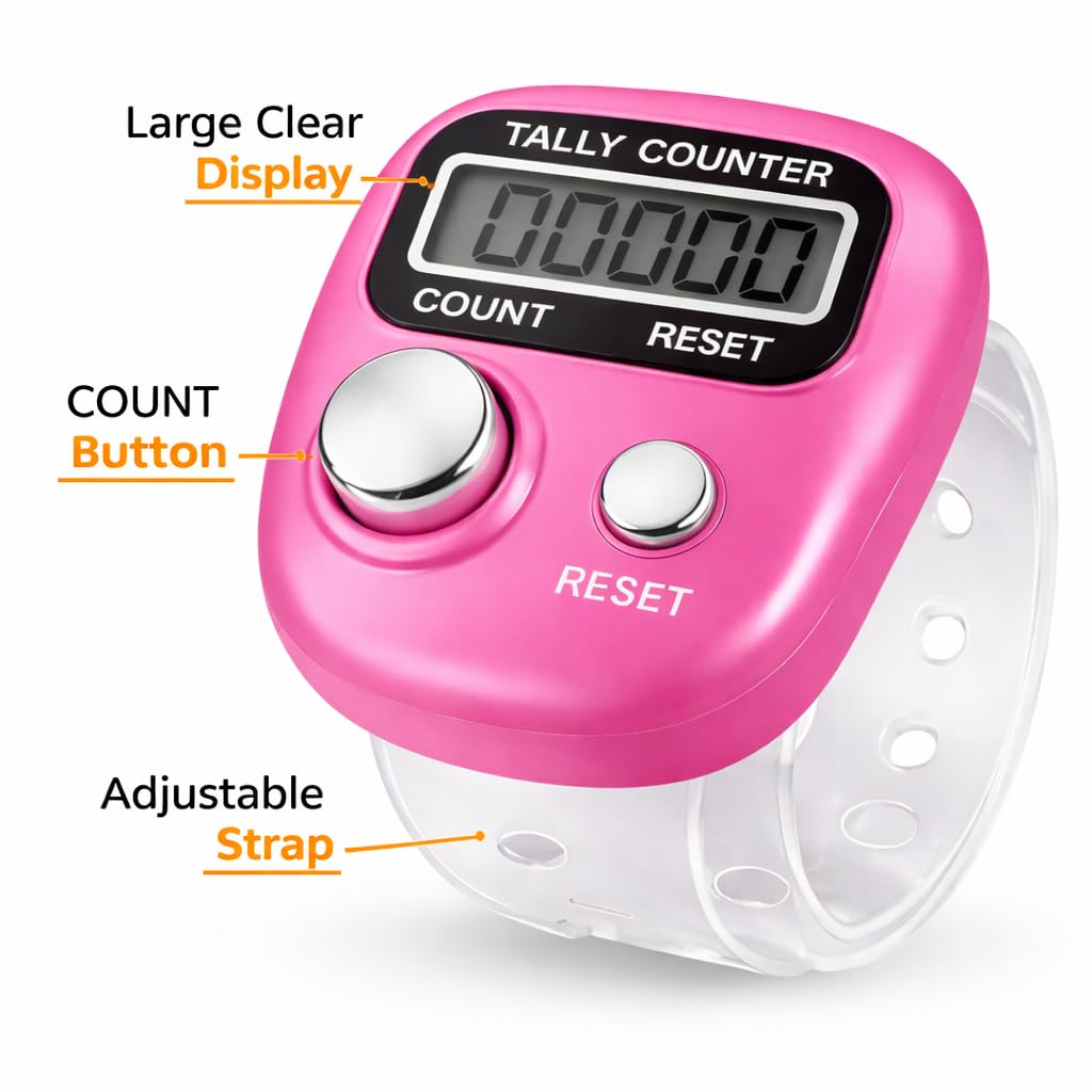 Mini Hand Tally Counter-Finger Ring Digital Electronic Head Count, Japa Counter Counting Machine for Mantra Jap and Cricket Umpire, and Various Counting Purpose Small Multicolor (1) image 4
