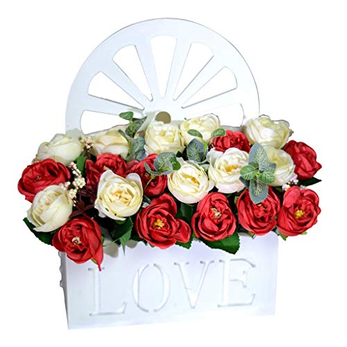 Fausses fleurs avec vase de table pour un décor sans entretien