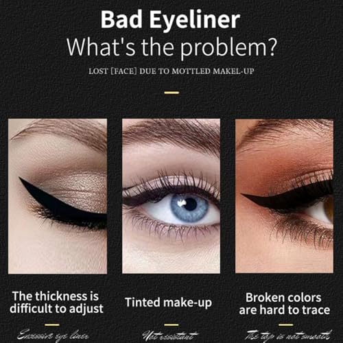 2 in 1 Winged Eyeliner Stamp,Beauty Cat Eye Stamp,Liquid Wing Cat Eye Stamp,Waterproof Liquid Eyeliner Pencil,Long Lasting Wing Liquid Eye Liner Pen,Smudgeproof Winged Eyeliner Pencil Easy to Use - Image 5