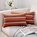 MIULEE Funda de Cojines a Rayas de Colores Lino Duradero Boho Funda de Almohada Decorativa para Hogar Dormitorio Matrimonio Sofá Cama Silla Habitacion Juvenil Salon Oficina 2 Piezas 30x50cm Naranja