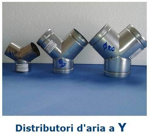 Raccordo a Y diam.100 mm.Distributore per Aria Calda, Fredda e Ventilazione