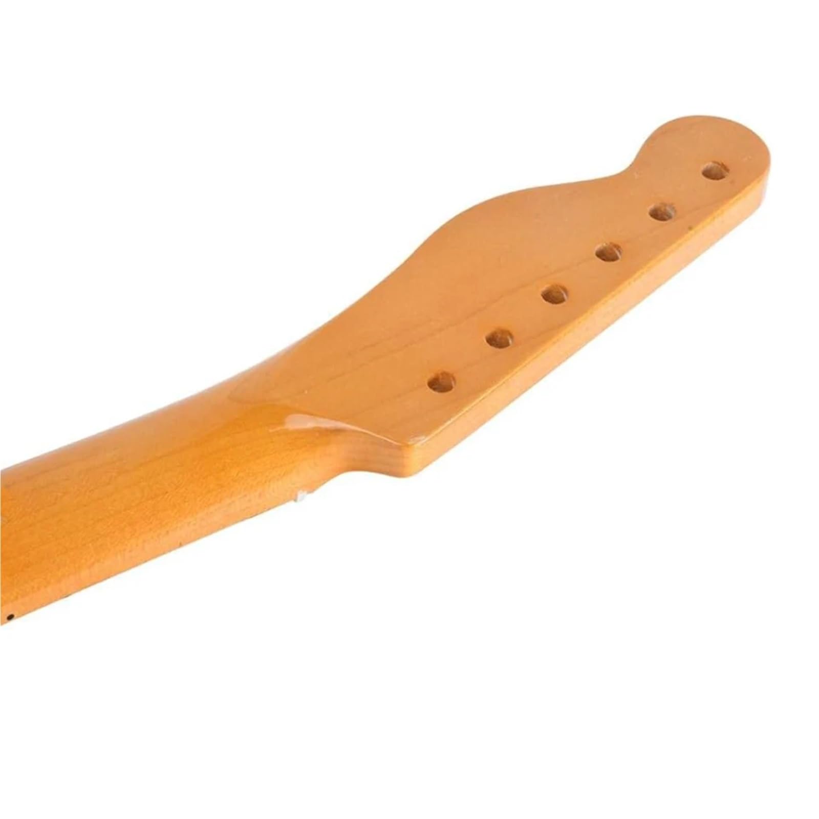 Manico Chitarra Elettrica Manico in acero di ricambio con finitura lucida gialla e intarsio sul retro in palissandro. Manico in acero.