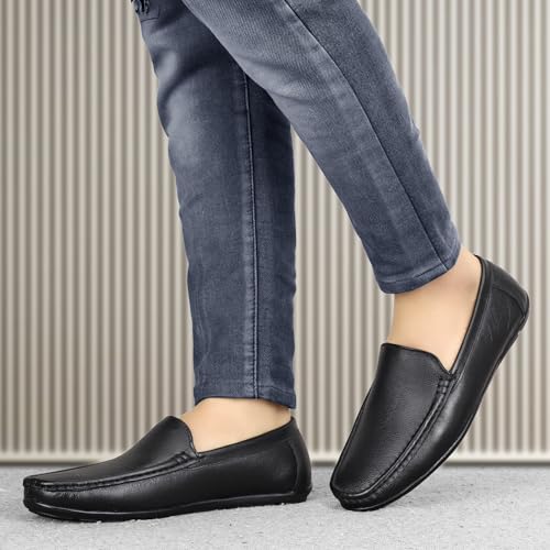 Image of Leatherful Real Leather Loafer Shoes BRLF020BL1| Full Grain Leather | Office | Party | Smart Casual