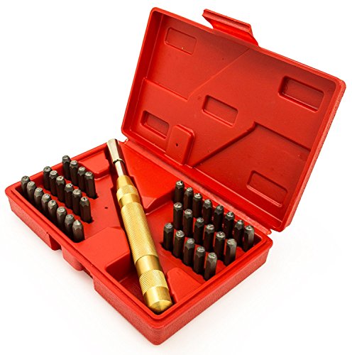 Bastex 39pc Steel Metal Number and Letter Alphabet ID Stamping Punch Tool Set