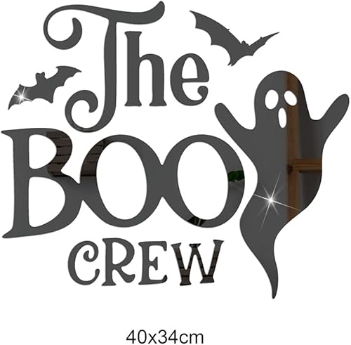 Miniatura 4 de Decoración de pared de murciélago fantasma de Halloween, calcomanías de pared 3D extraíbles para Halloween, espejo acrílico, decoración de pared,