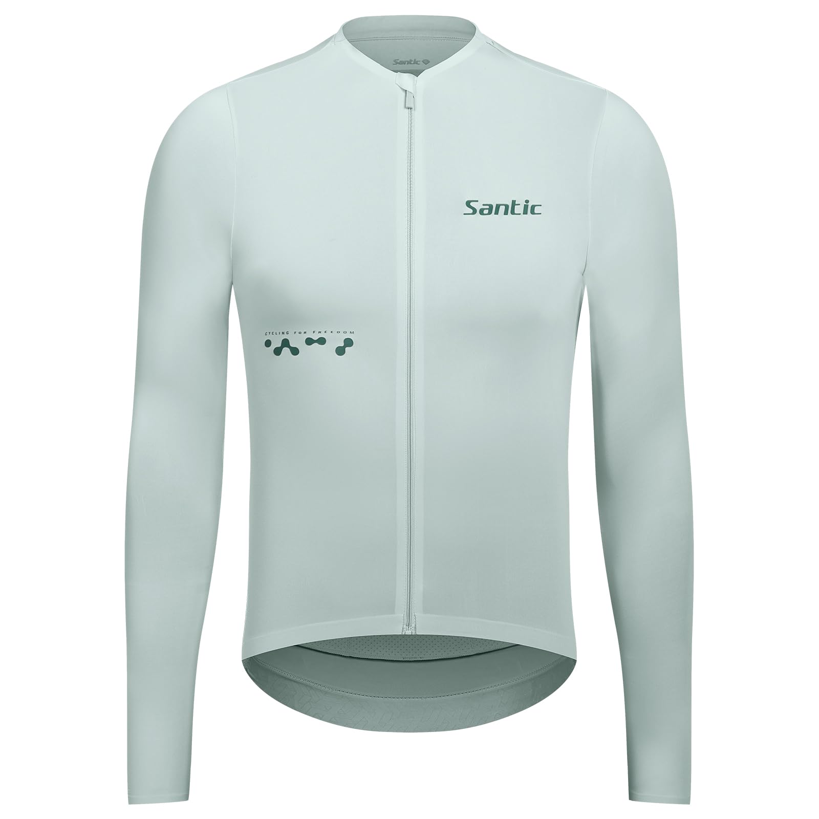 Santic Men's Cycling Jersey Long Sleeve Pro Bicycle Bike Shirt Full Zipper UPF 50+ MTB Jersey with Pockets