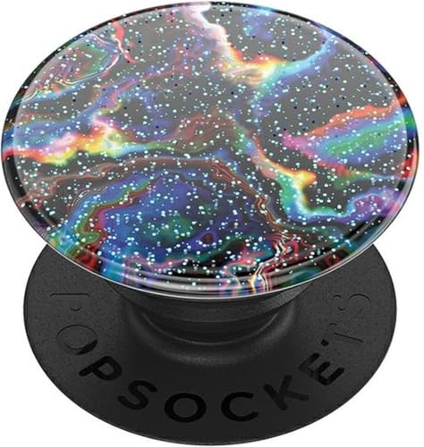 PopSockets PopGrip - Support et Grip pour Smartphone et Tablette avec Un Top Interchangeable - Glitter Rainbow Void