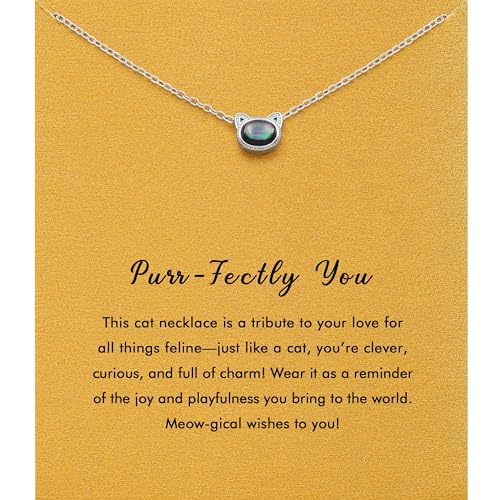 RZKING Cat Lover Gifts for Women, Cat Stuff Necklace for Women Cute Jewelry (Kitten)