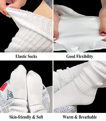 Women's Extra Knit Socks Japanese Style Loose Socks White Lolita Leg Warmer Bubble Slouch Socks2