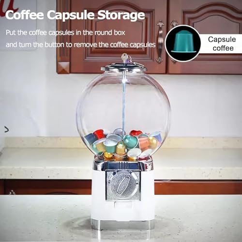 Coffee Pod Vending Machine - Coin Operated Mini Round Dispenser for Gashapon Capsules, Toys, and Candy - Perfect for Offices, Events, and Game Rooms