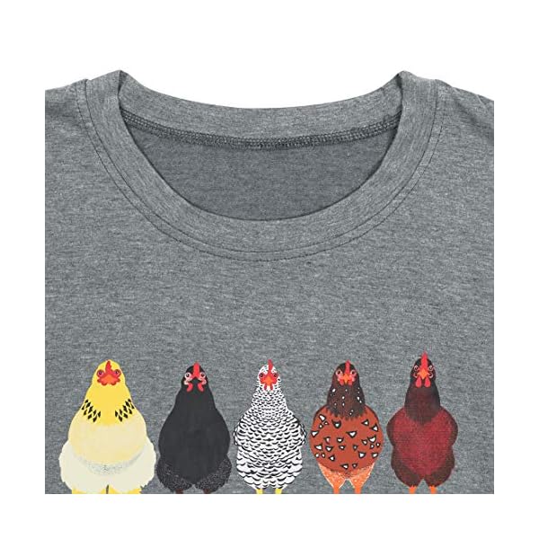 Chicken-Tshirt-Mom-Cute-T-Shirts-Womens-Short-Sleeves-Farm-Country-Casual-Tee-Tops Chicken Tshirt Mom Cute T Shirts Womens Short Sleeves Farm Country Casual Tee Tops Gray