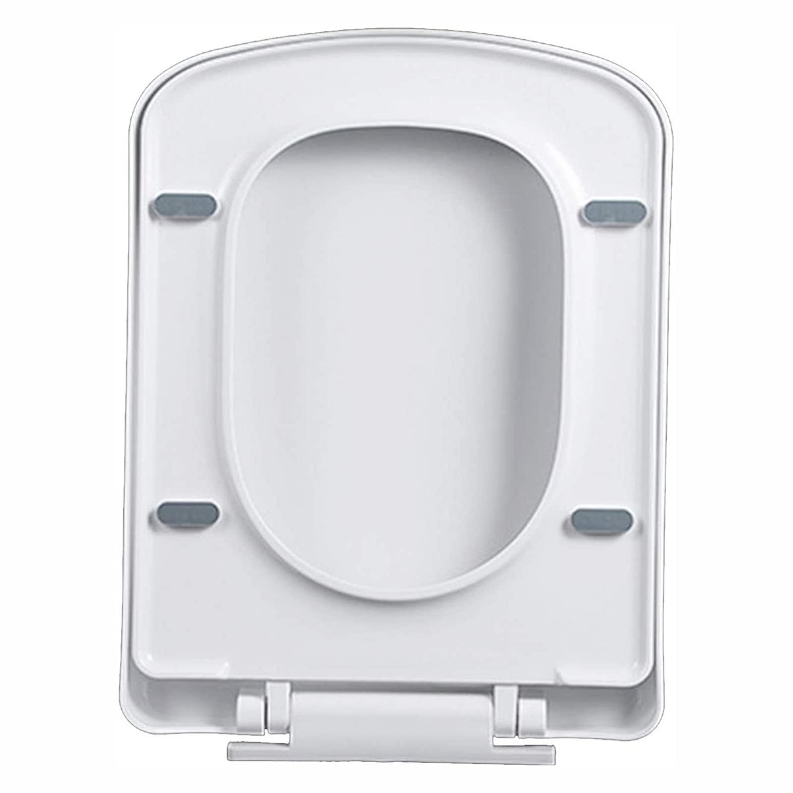 Siège de toilette carré blanc à fermeture douce et couvercle facile à nettoyer