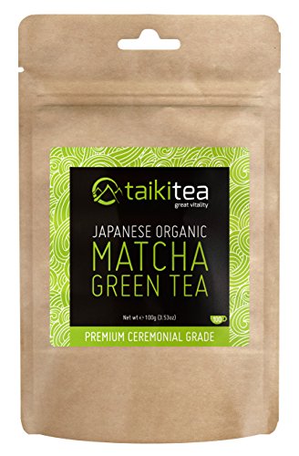 Taiki Tea Ceremonial Premium Grade | 100% Organic Matcha Green Tea Powder 100g Packet | Uji Region