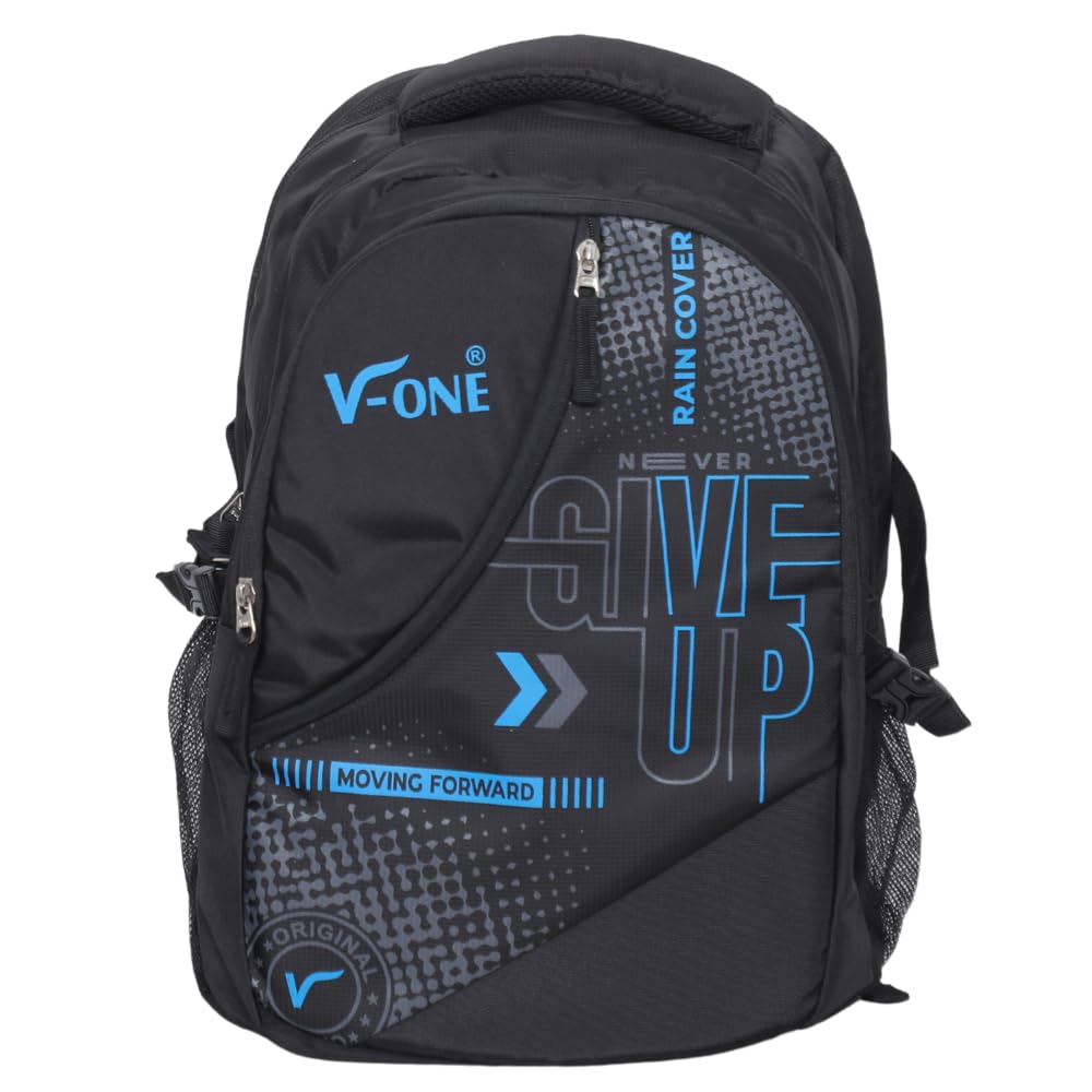 45 liter Large Capacity School & College Backpack for Boys & Girls | Student Bag with Padded Laptop Compartment & Attached Rain Cover | 4 Multi-Compartment, Comfortable, Durable, Bottle Pocket