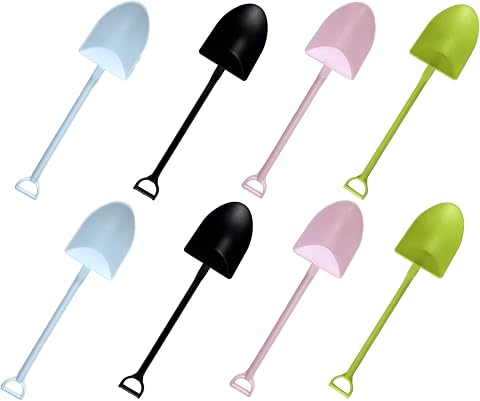 100PCS Mini Shovel Spoons, Colorful Disposable Plastic Ice Cream and Dessert Spoons in Cute Shovel Shape for Halloween, Parties,…