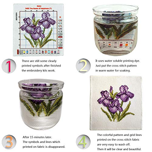 Image of Printed Cross Stitch Kits 11CT 24X19 inch 100% Cotton Holiday Gift DIY Embroidery Starter Kits Easy Patterns Embroidery for Girls Crafts DMC Stamped Cross-Stitch Supplies Needlework Sunflower