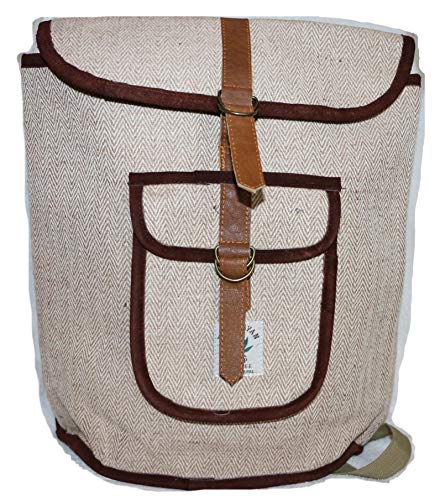 HIMALAYAN Mochila con sobre de Fibra de cáñamo  de día de Daypack  para Escuela  Viajes