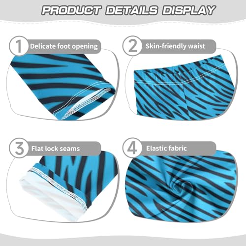 Girls Leggings Soft Toddler Ankle Length Bottoms Blue Tiger Print Kids Dance Yoga Pants 4-10 Years3