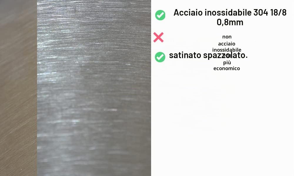 Lavello in acciaio inossidabile 304 18/8 0,8 mm, Lavello da incasso 1 vasca 86 x 50 x 18 cm, Lavello da cucina, piccolo, rettangolare (Scolapiatti a destra)