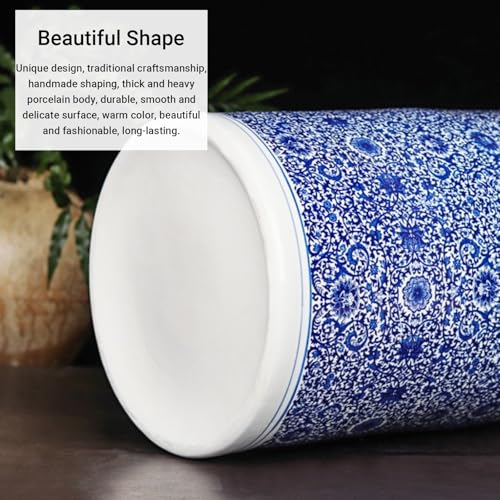 Porte-parapluie en céramique rétro bleu et blanc | Vaso Flora - 7