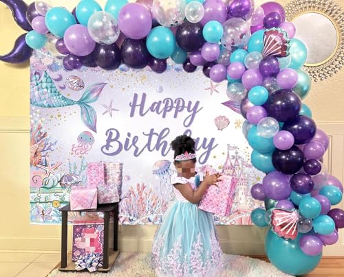 Mermaid Birthday Backdrop Under The Sea Mermaid Party Supplies by BUTEN - Used condition - Image 7