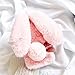 Shinetop for iPhone 8 / 7 Rabbit Fur Case, Bling Diamond Luxury Cute Soft Warm Fluffy Rabbit Fur Case Winter Bunny Hair Protective Cover - Pink
