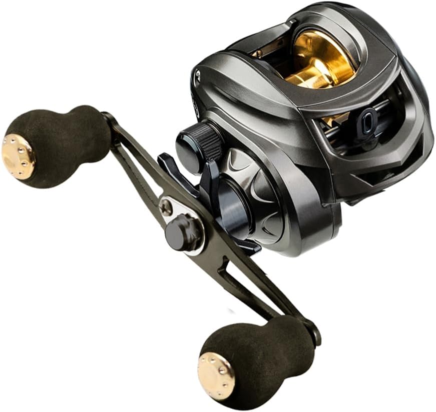 Rooblinos AK Baitcasting Fishing Reel Lightweight Aluminum Spool Fishing Reel 17.6Lbs Max Drag Magnetic Braking System 7.2:1 High-Speed Gear Ratio High Speed Saltwater Freshwater Baitcaster Reel