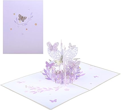 Yngffb Carte De Voeux Pop Up 3d Carte De Fete Des Meres Papillon Violet Fleur Fleurit Carte De Voeux Signature Papier Carte De Merveille Pour La Saint Valentin Mariage Anniversaire Anniversaire Amazon Fr Fournitures