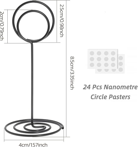 Miniatura 2 de Paquete de 24 soportes para números de mesa de 3.35 pulgadas, soportes para tarjetas, soporte de fotos de alambre, clips de notas para boda, fiesta