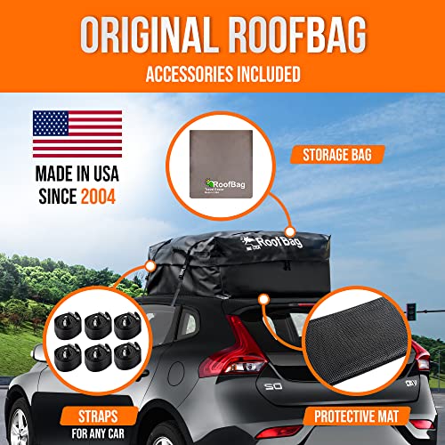 17 Cu Ft RoofBag Rooftop Cargo Carrier, Waterproof Roof Cargo Carrier for Car with/Without Rack Cross Bar Including Strong Nylon Straps + Storage Bag - Image 3