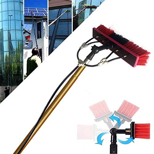 Barra de Limpieza de Ventanas, Kit de Herramientas de Limpieza de Ventanas con Panel Solar Alimentado por Agua, Barra de Enjuague con Barra de Limpieza de Ventanas, Cepillo, Equipo de Lavado